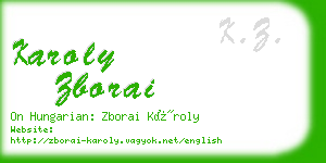 karoly zborai business card